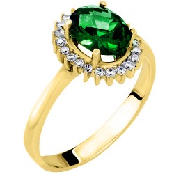 Χρυσό δαχτυλίδι ροζέτα Κ14 με ζιργκόν